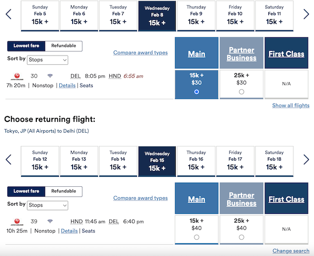 アラスカ航空のホームページでJAL特典航空券の検索