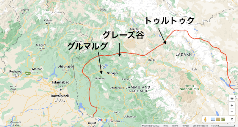 カシミールの地図