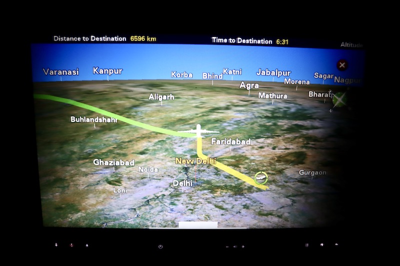 離陸直後のフライトマップ