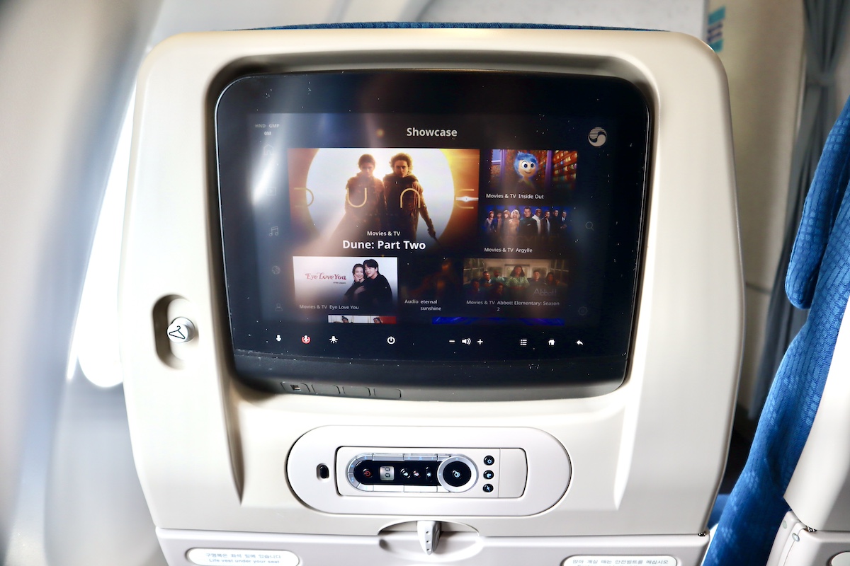 大韓航空A330テレビ画面