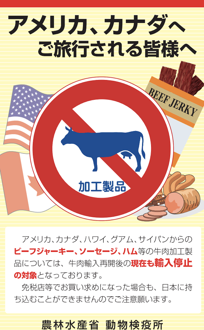 加工肉の輸入禁止ポスター