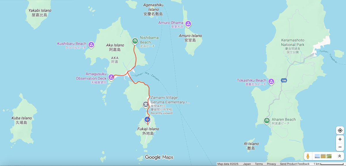 阿嘉島と隣接する島々
